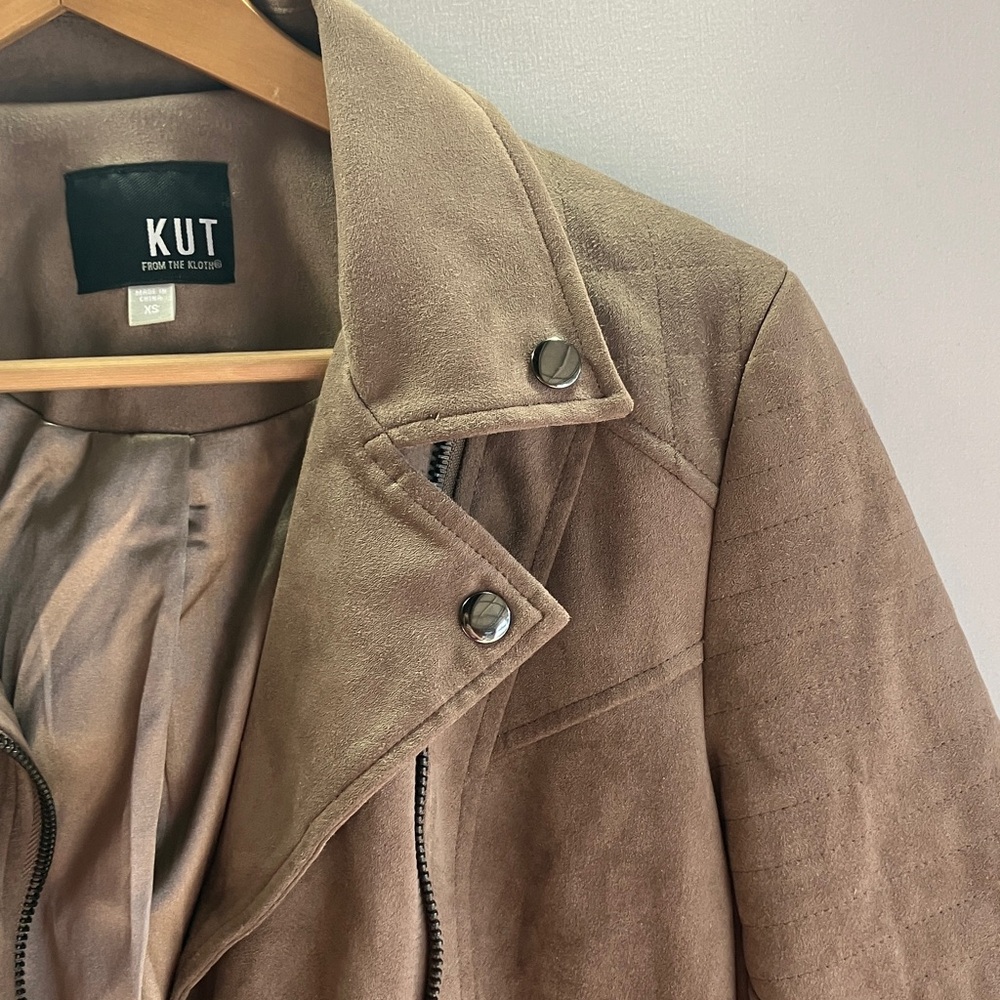 Kut from the Kloth Women's Tan Leather Jacket - Picture 2 of 7